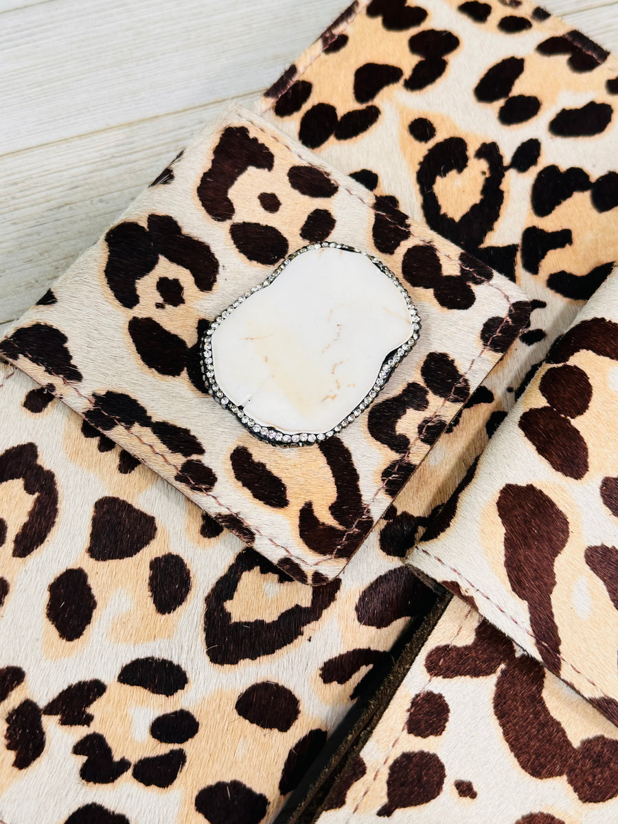 Keep It Gypsy Upcylced LV Large Leopard Hide Wallet - Eclections