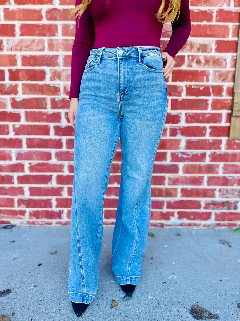 Retro Revival Wide Leg Denim Jeans