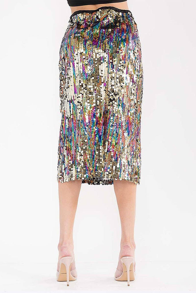 Disco Daze Sequin Midi Skirt