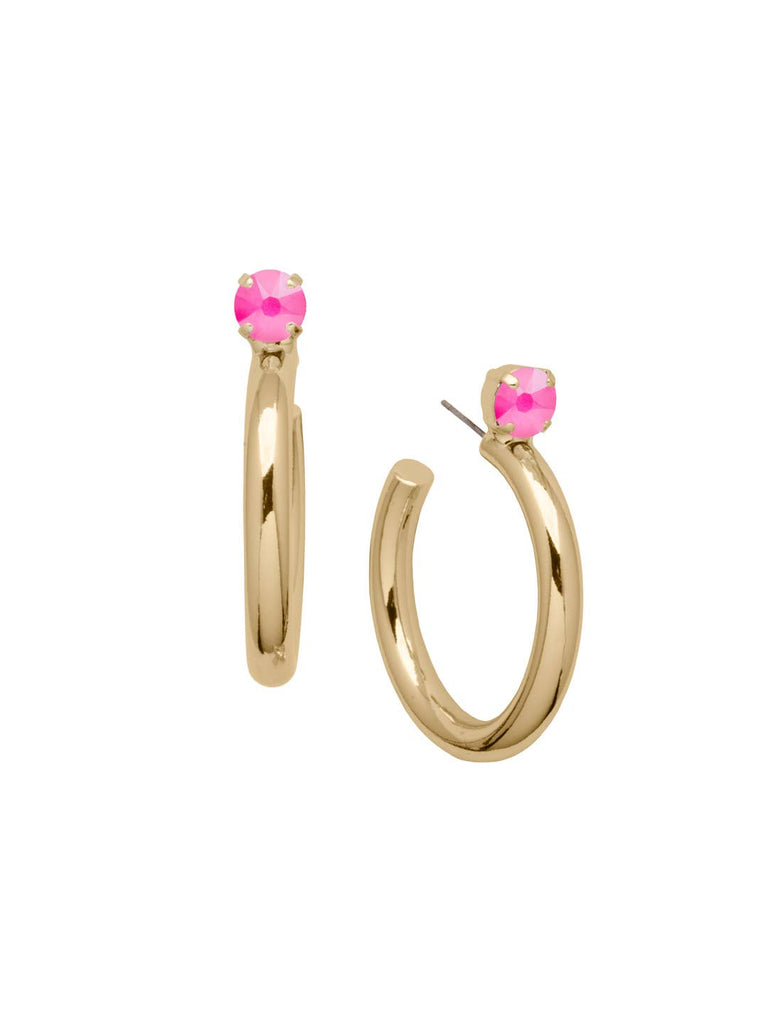 Keeley Studded Hoop Earrings - EFP26BGETP: Pink