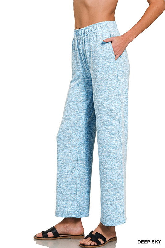 Lazy Days Soft and Sweet Wide Leg Lounge Sweat Pants in Deep Sky