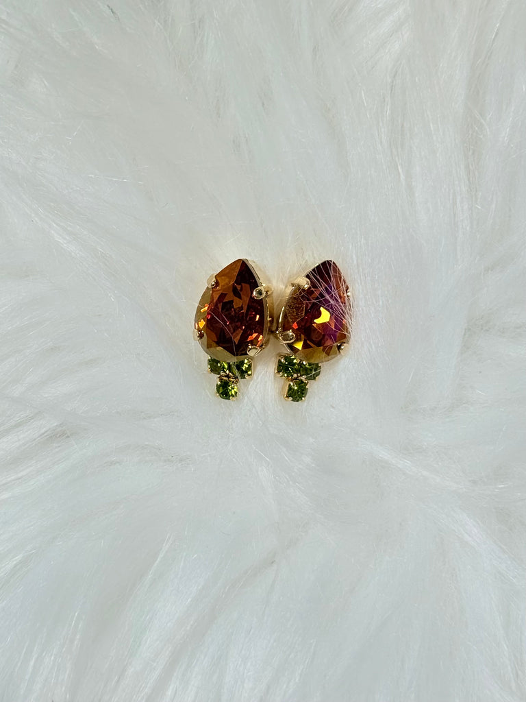 Vienna Swarovski Studs in Light Amber