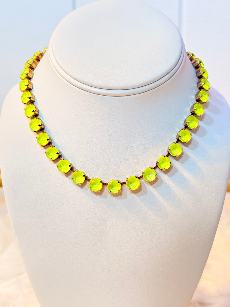 Electric Yellow Oakland Swarovski Necklace