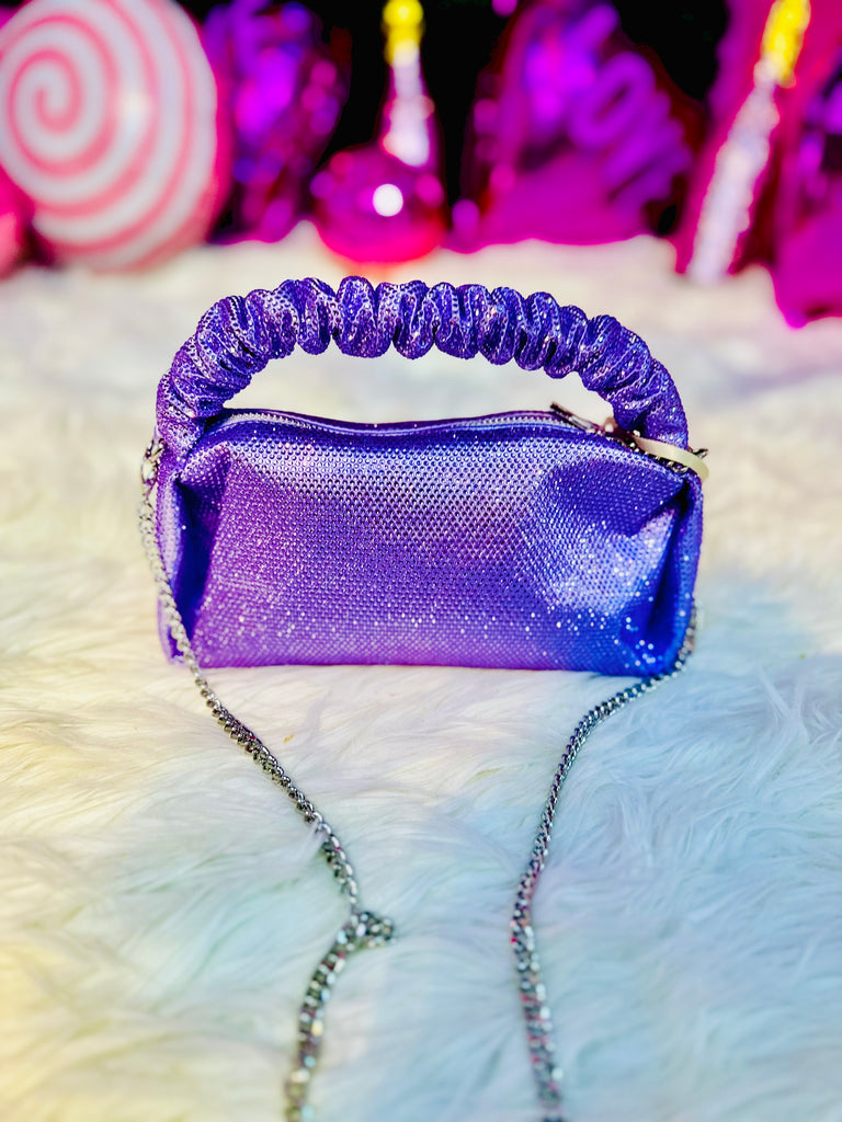 City Sparkle Clutch Purse - Purple