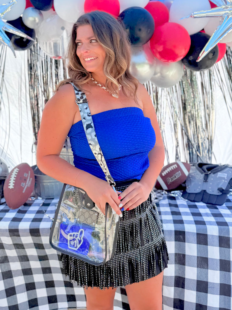 Black Tiered Studded Elastic Skirt