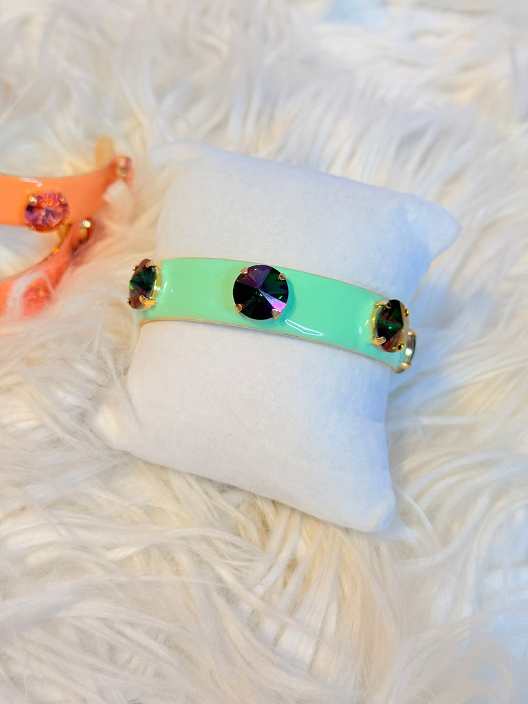 Linsey In Mint Swarovski Cuff