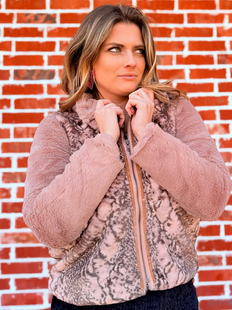 Blushing Two Steppin Two Tone Fur Jacket