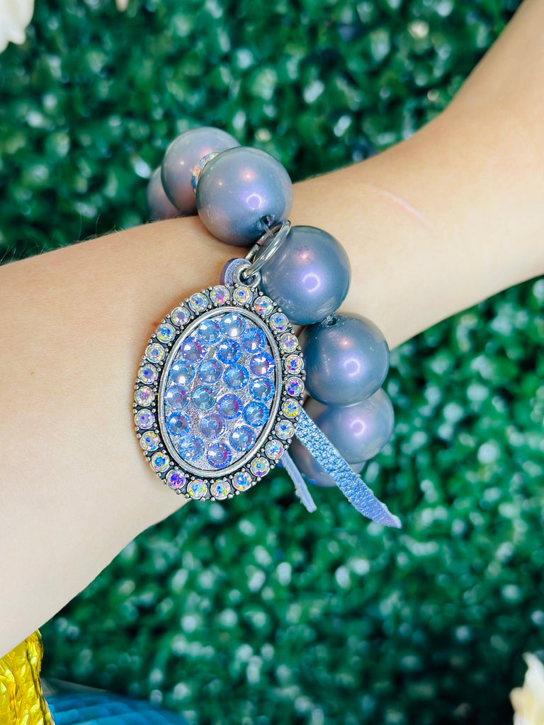 Lavender Opal Beaded Stretch Bracelet