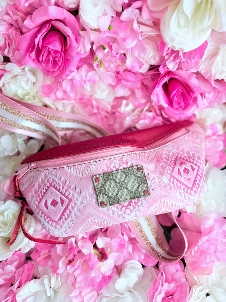 Candy Pink Aztec Leather Bumbag