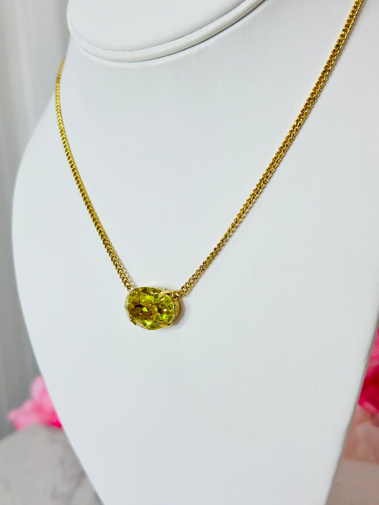 Periodt Lemon Shimmer Swarovski Pendent Daily Necklace