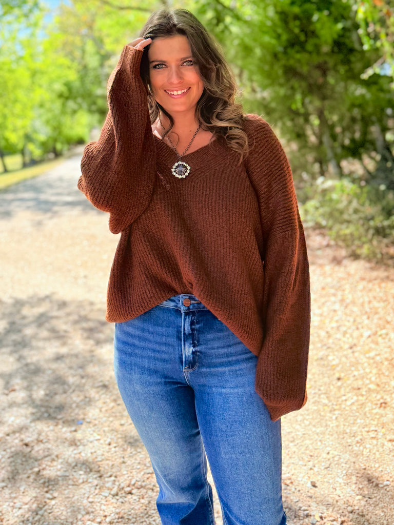 All Cuddled Up Sweater - Rust