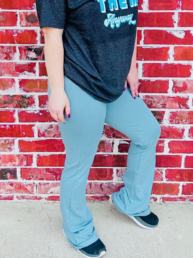 Blue/Grey Casual & Cozy Flare Yoga Pants