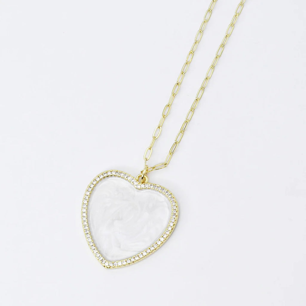 Shimmering Heart Charm Necklace