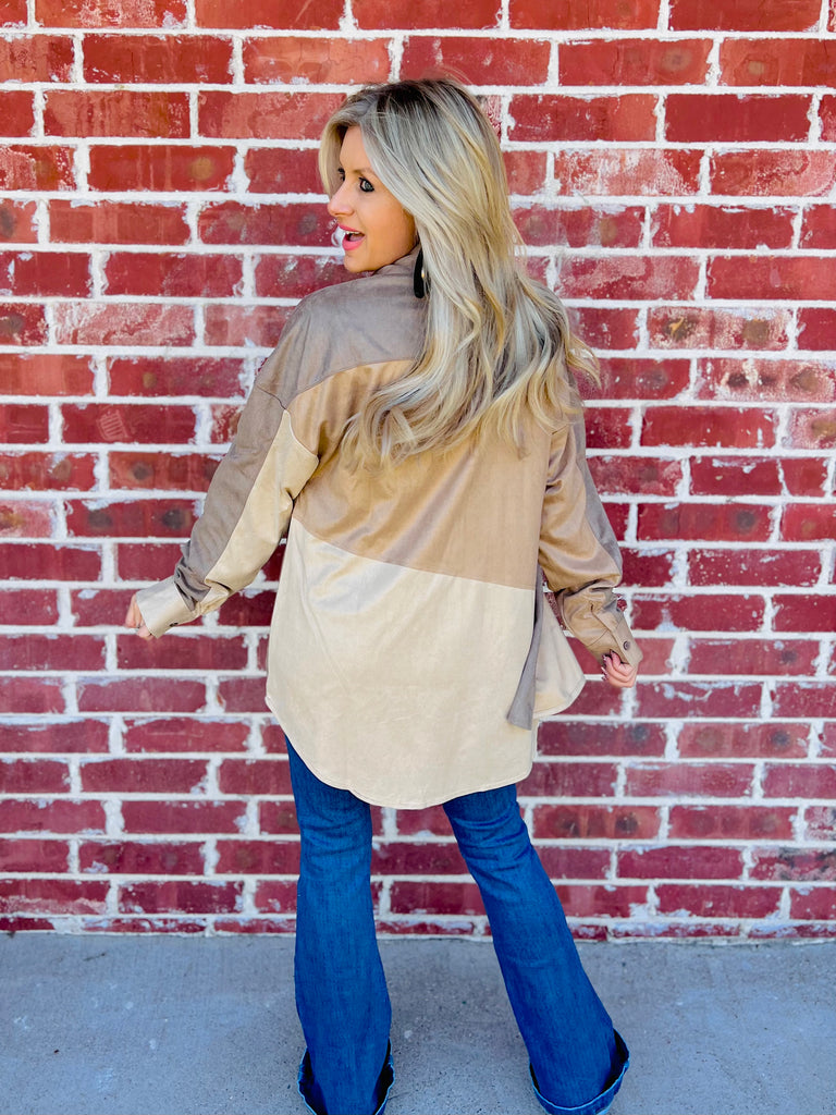 Taupe Mix Fall Lightweight Button Up