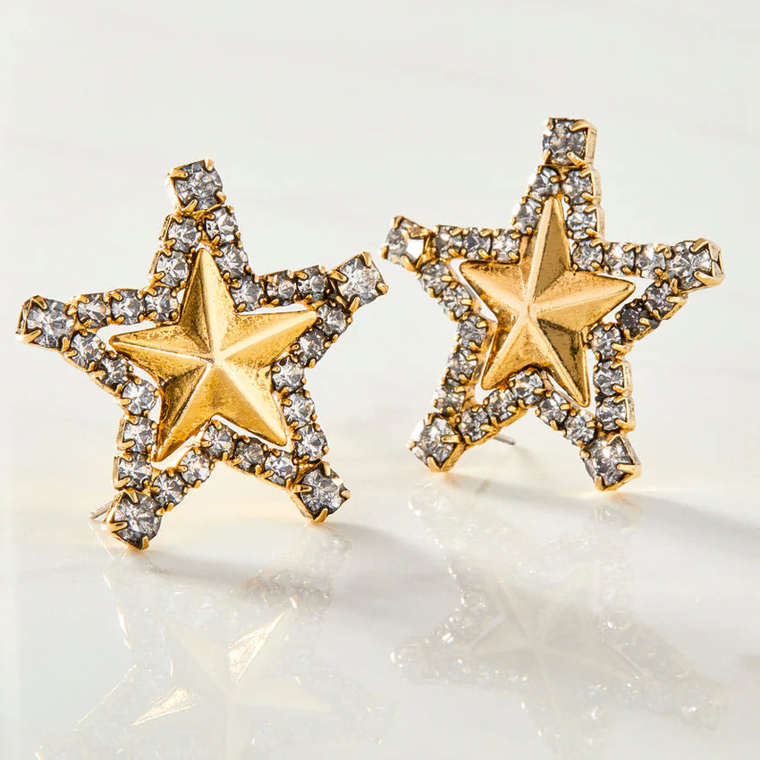 Super Star Swarovski Studs - Gold