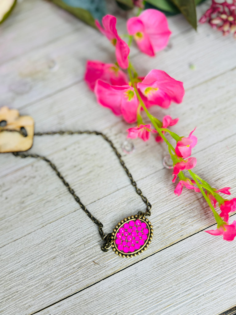 Neon Crystal Cluster Necklace