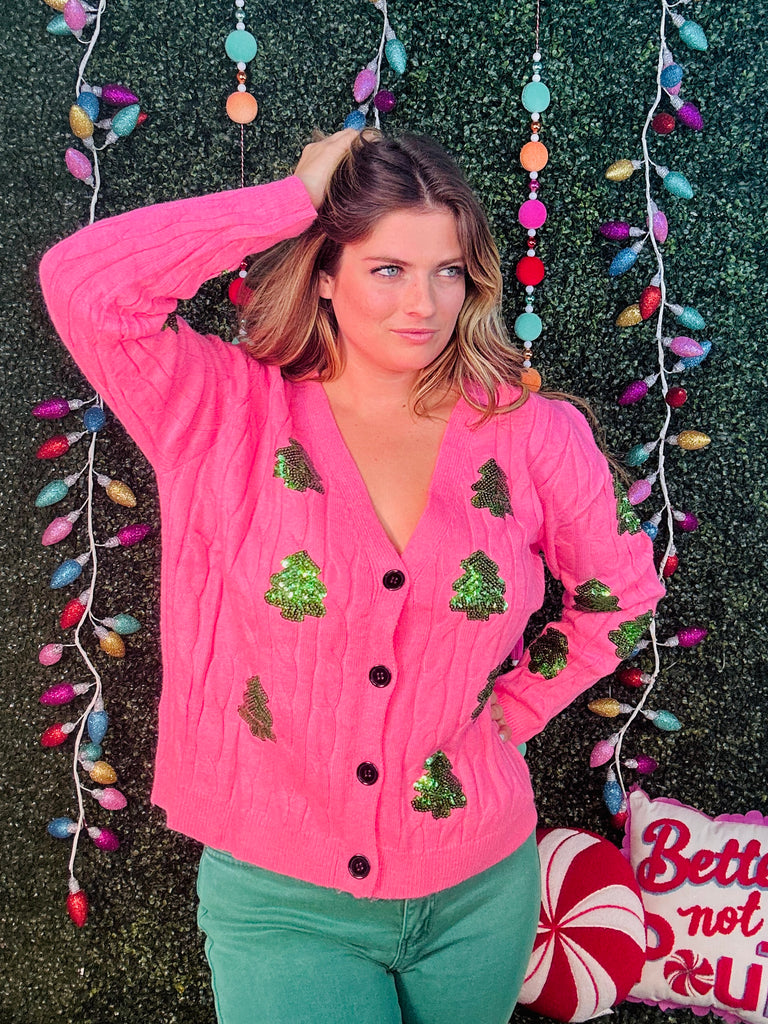 Sequin Tree Farm Cardigan