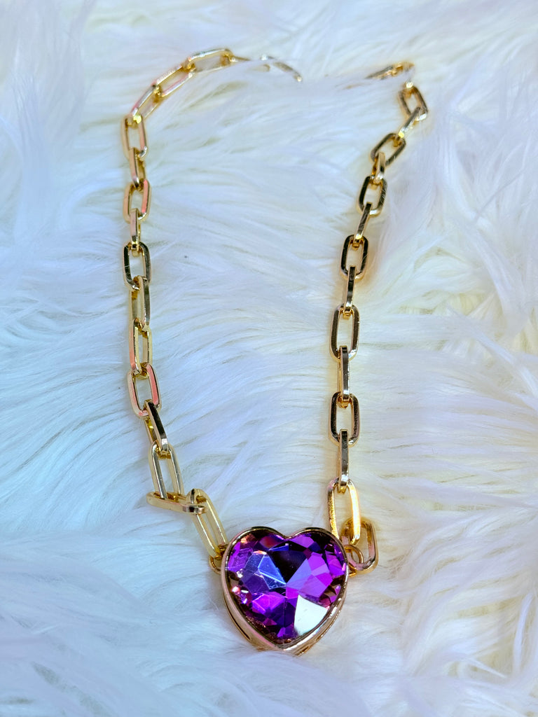 Look Into My Heart AB & Gold Statement Necklace