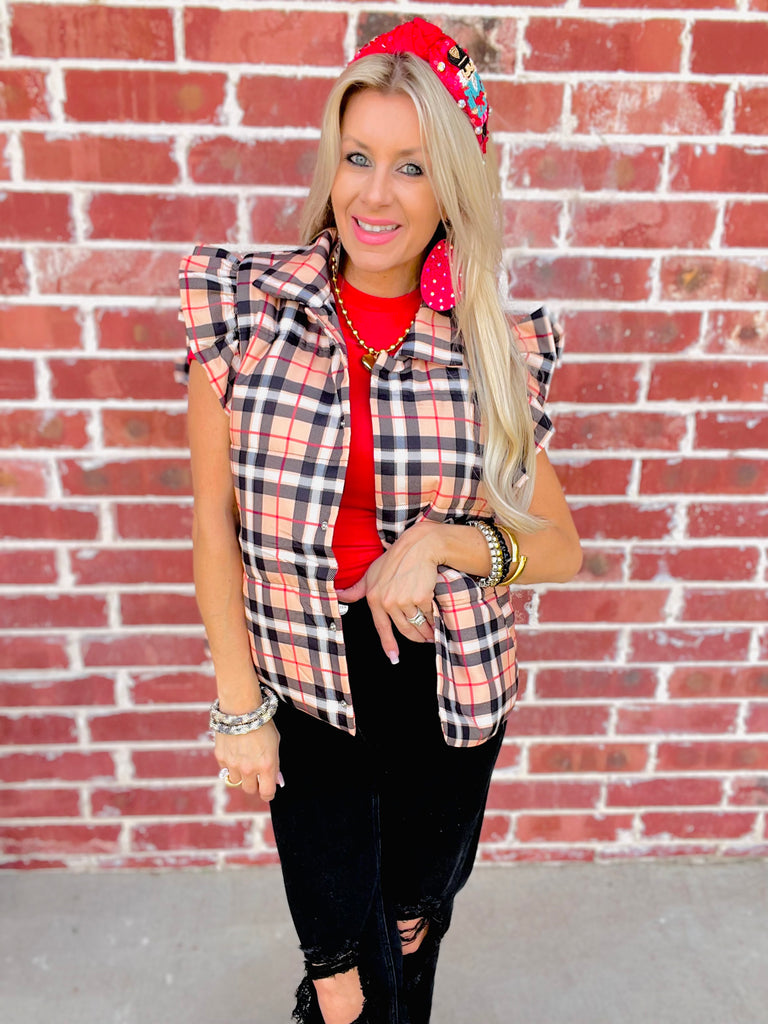 Nora Plaid Puffer Vest