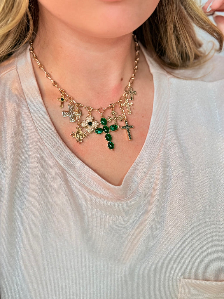 My Faithful Spring Emerald Charm Necklace