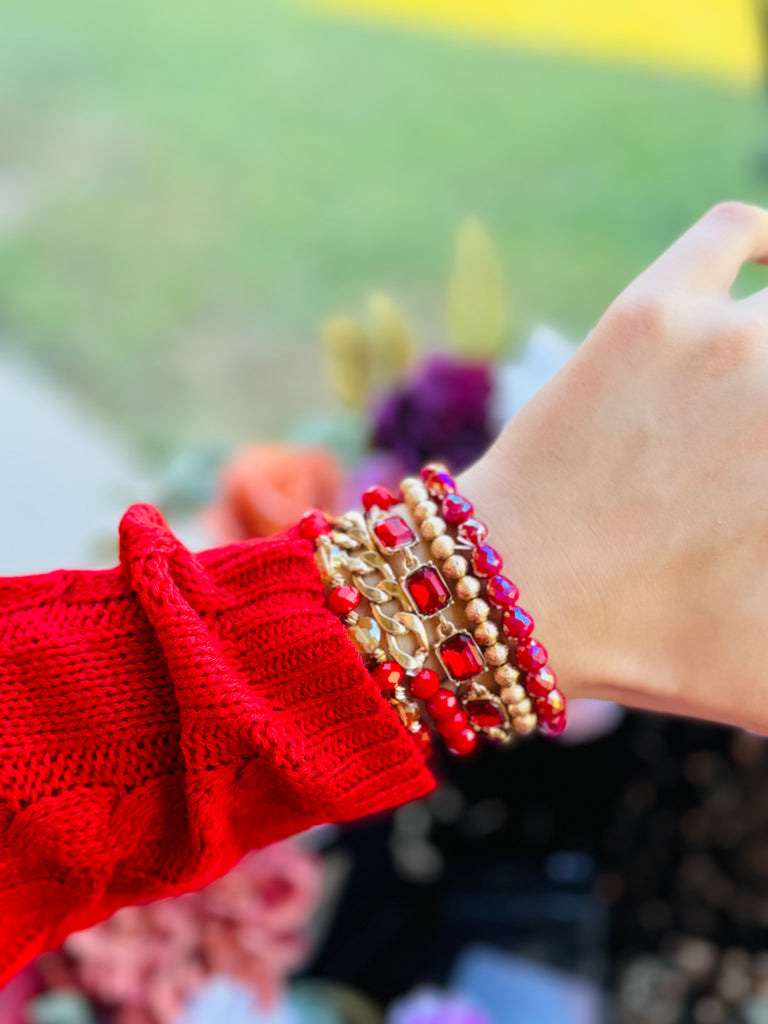 Ruby Rich Accents Bracelet Stack