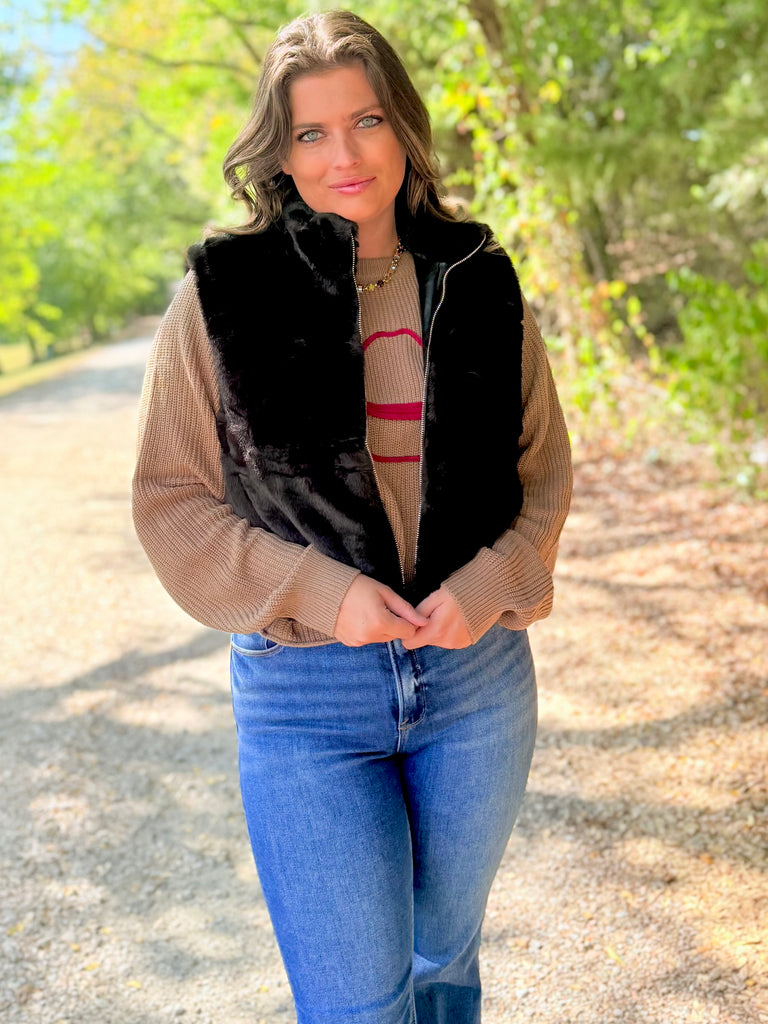 The Cozy Luxe Vest - Black