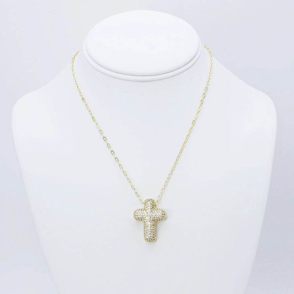 Faithful Glow Gold Cross Necklace