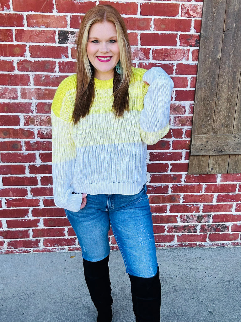 Don't Overthink It Sweater - Yellow Ombre