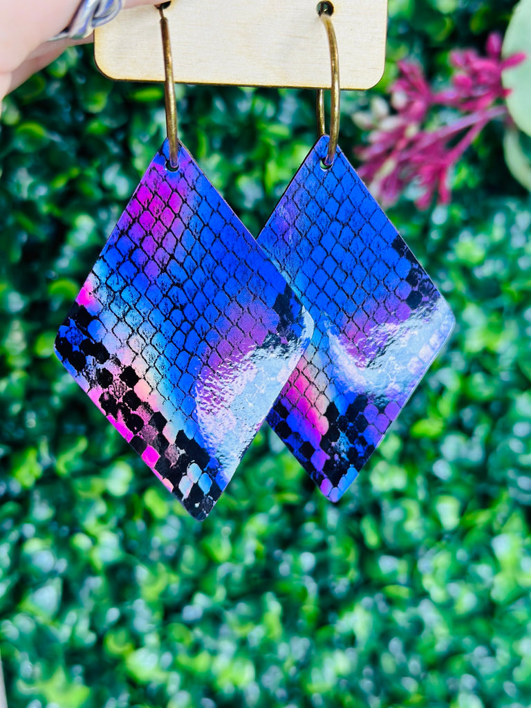 Purple Viper Diamond Girl Crystal Earrings