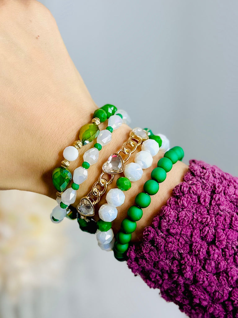 Lucky Charm Green Game Day Bracelet Stack