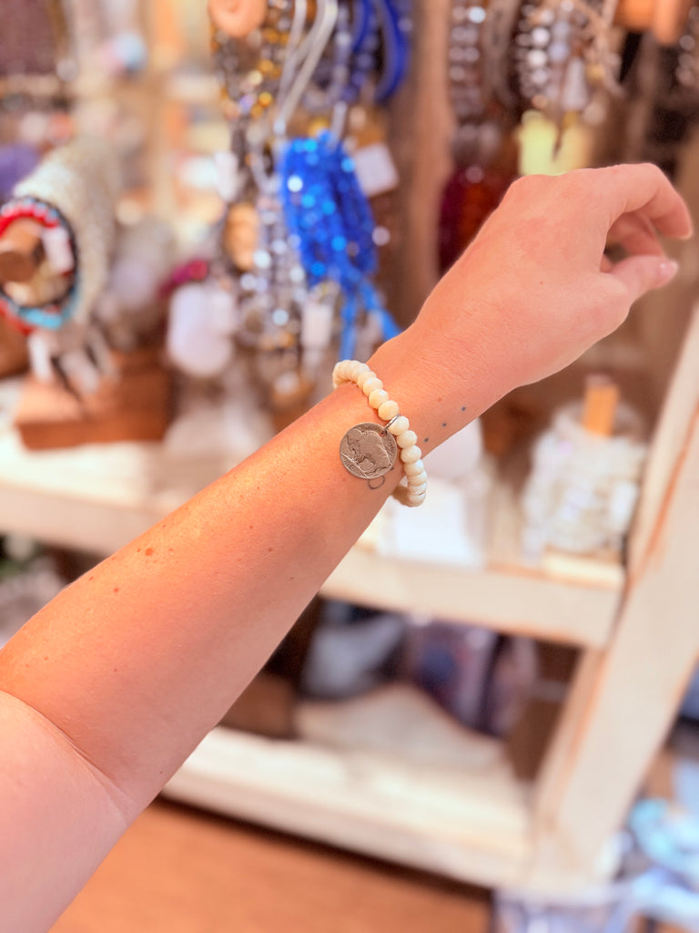 Ivory Coin Crystal Bracelet