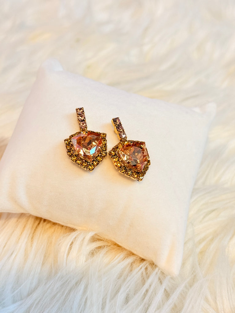 Flint Swarovski Stud Earrings - Champagne