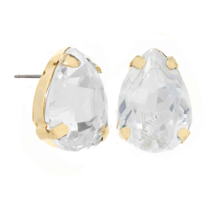 The Lumi Swarovski Studs - Gold and Clear