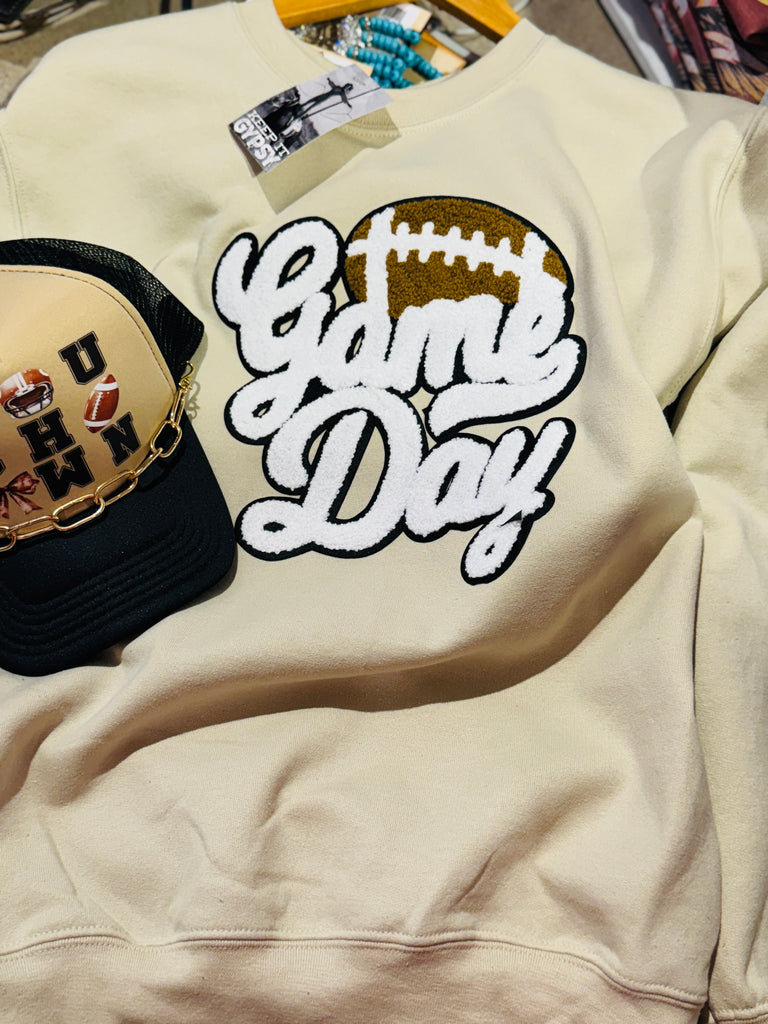 Football Patch on Sand Pullover Sweatshirt