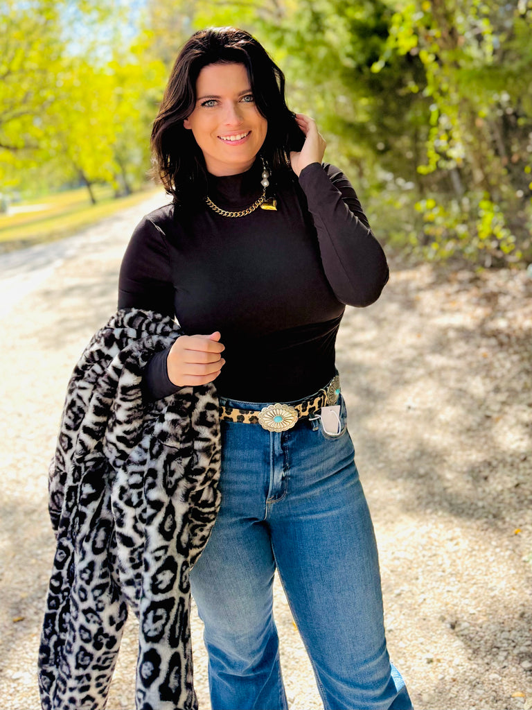 The Essential Mock Neck Bodysuit - Black