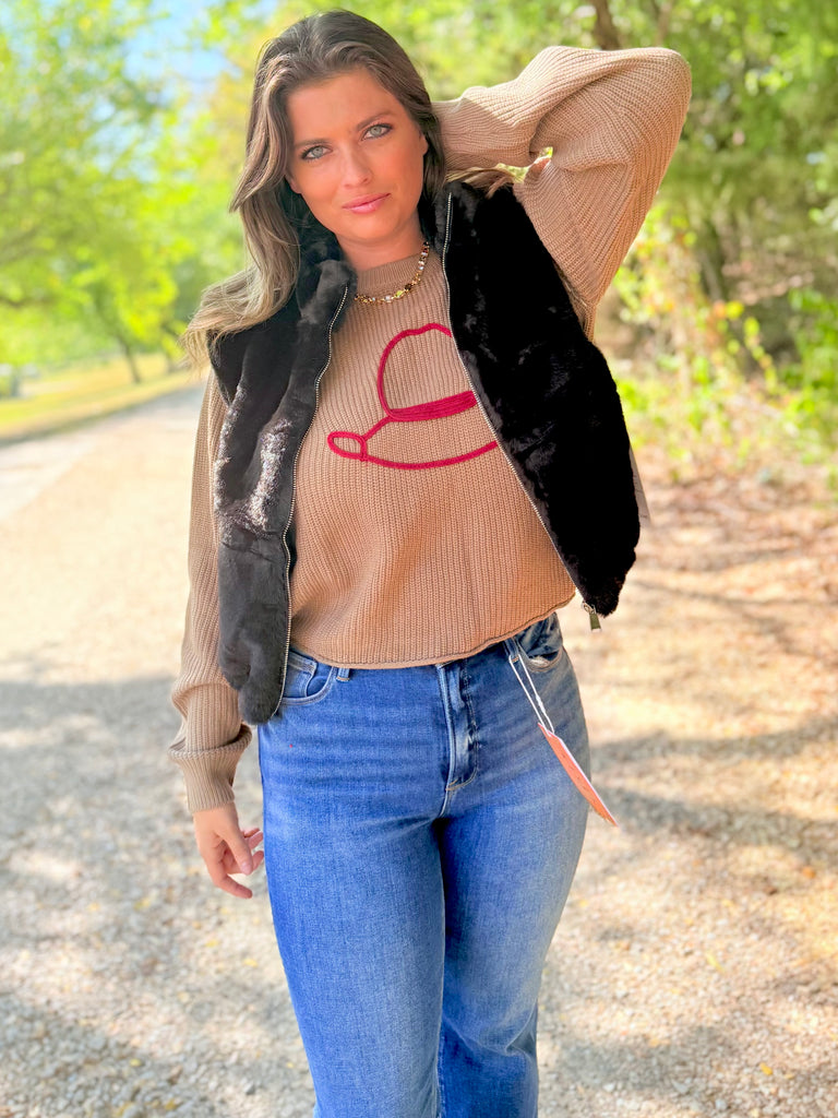 The Cozy Luxe Vest - Black