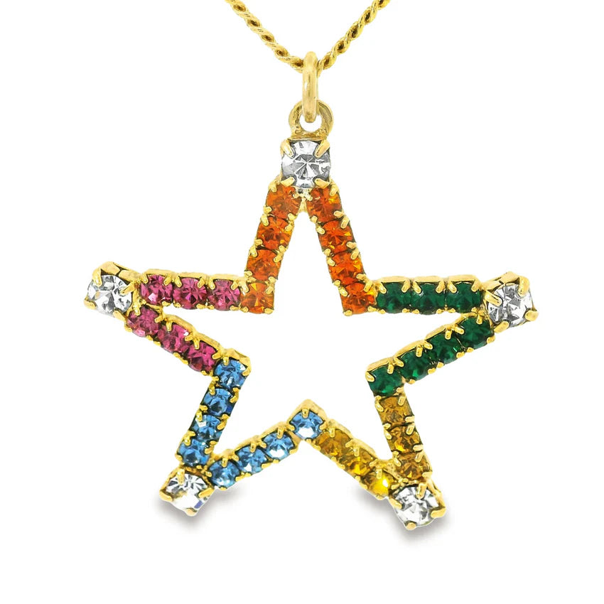 Rigel Multi Golden Swarovski Star Necklace