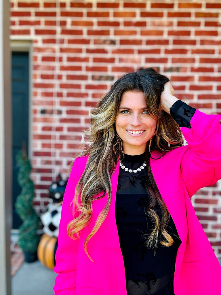 Hot Pink Front open Chic Blazer