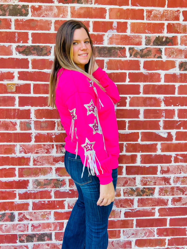 Brightest Star Sequin Pullover- Pink