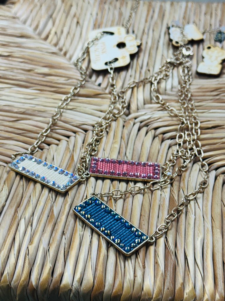 Woven Shimmer Bar AB Necklace (options!)