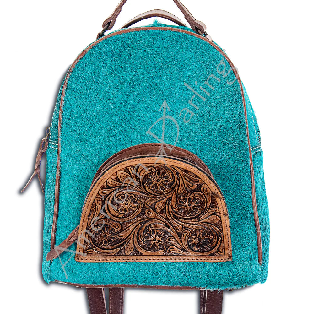 Cowboy Blues Hide and Leather Backpack Purse