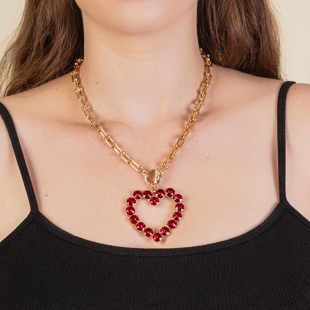 Red Heart Crystal Necklace