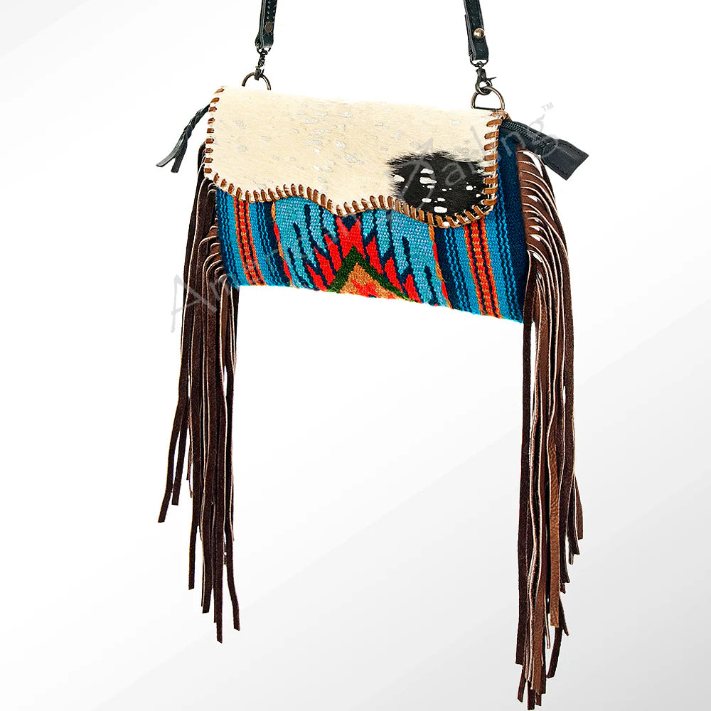 American Darling Western Cowhide and Fringe Purse