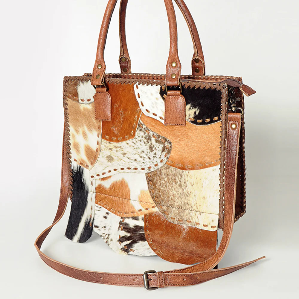 Sassy Swiveled Punchy Hide & Leather Purse