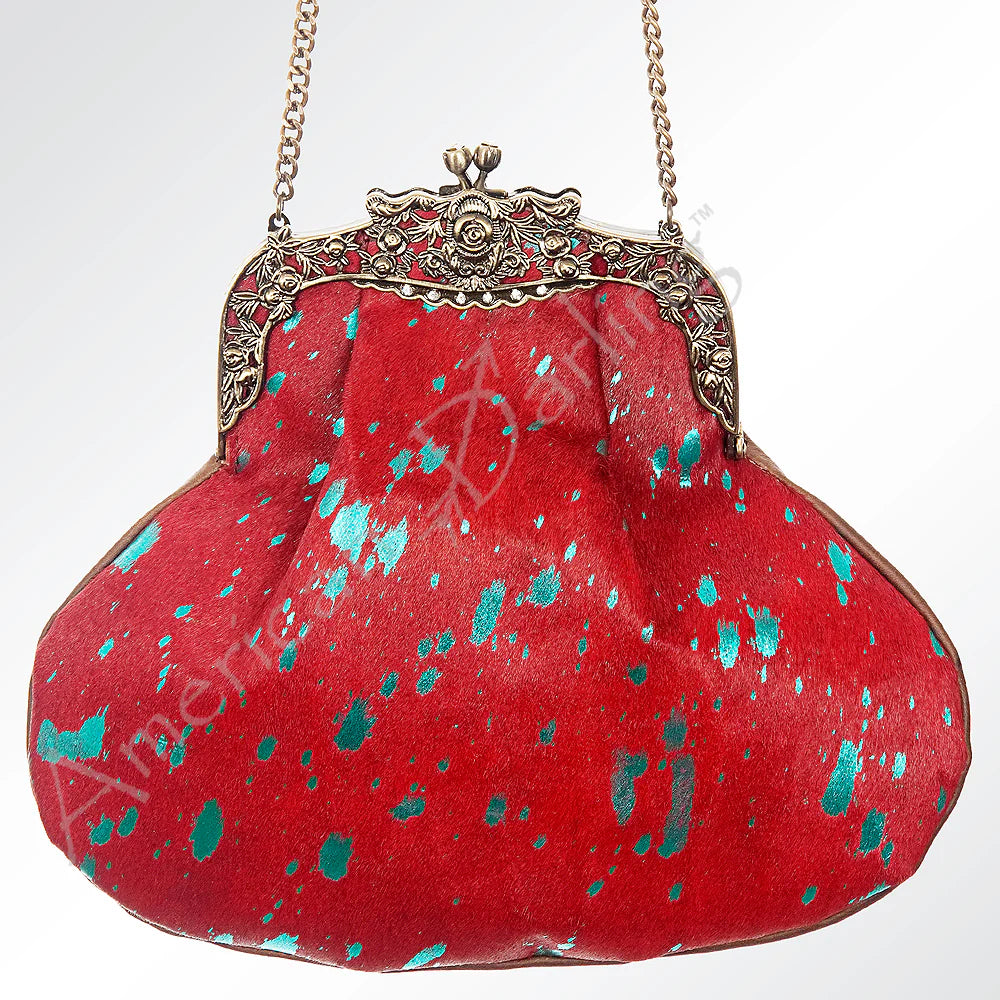 Red & Teal Acid Wash Antique Purse