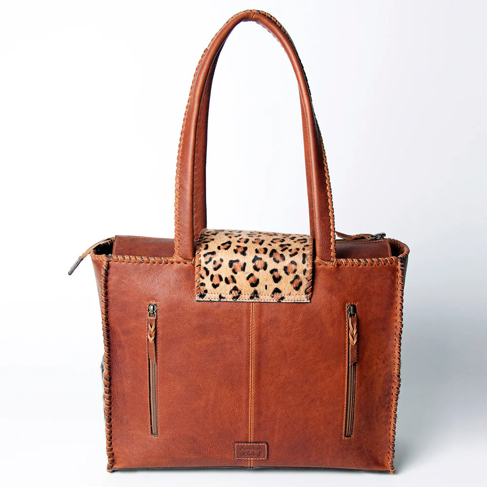 Cowhide and Leopard Leather Tote Bag