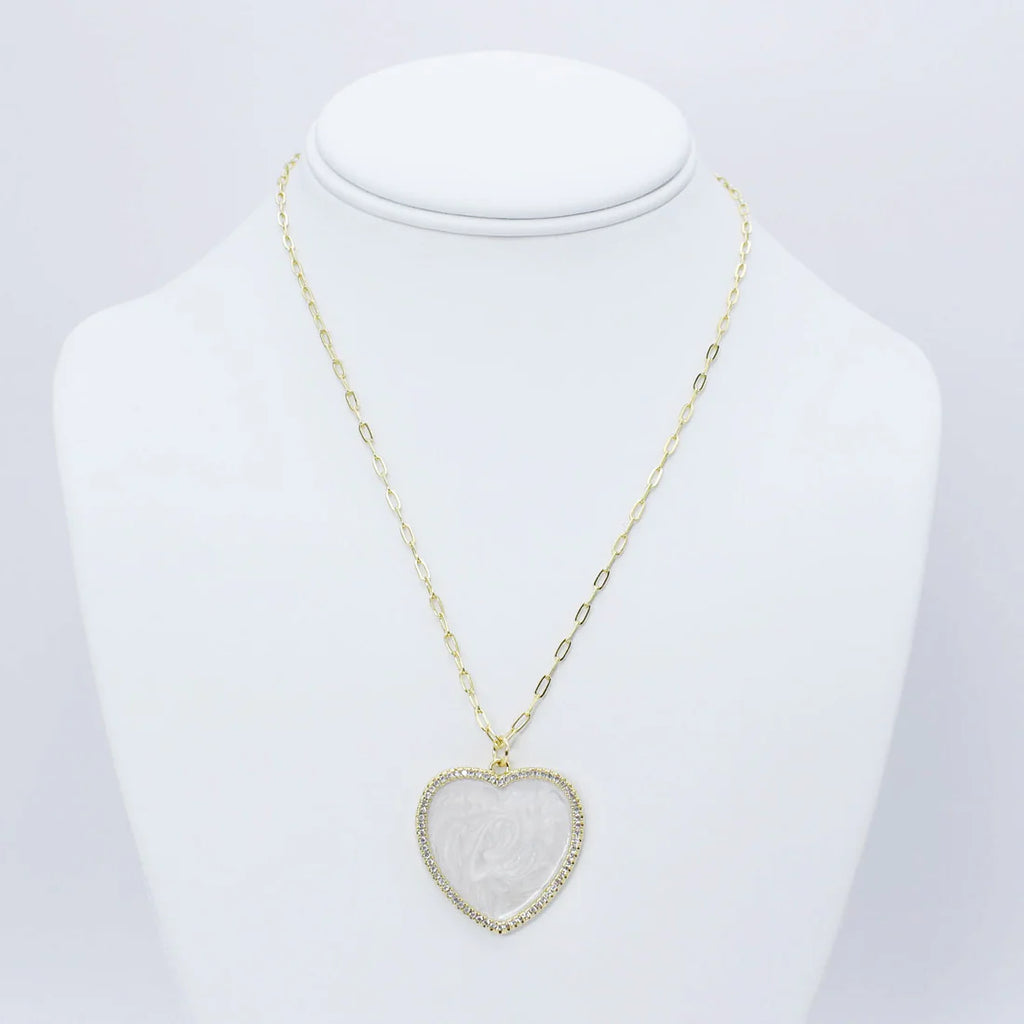 Shimmering Heart Charm Necklace