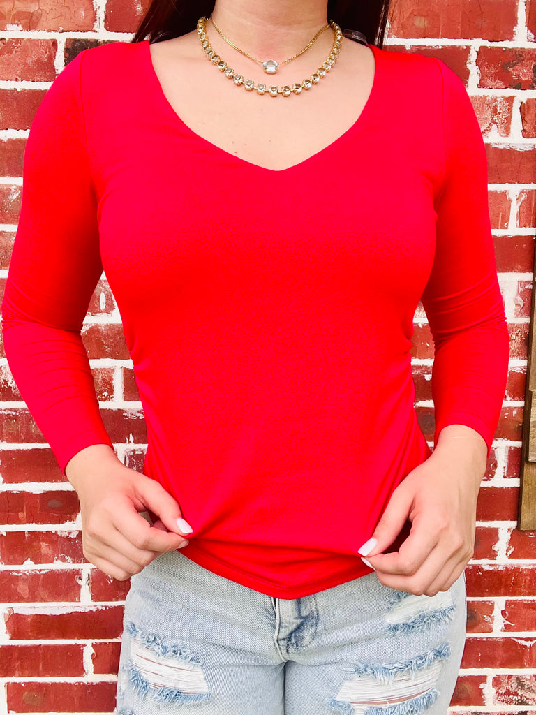 Not Your Average Basics Top- Red