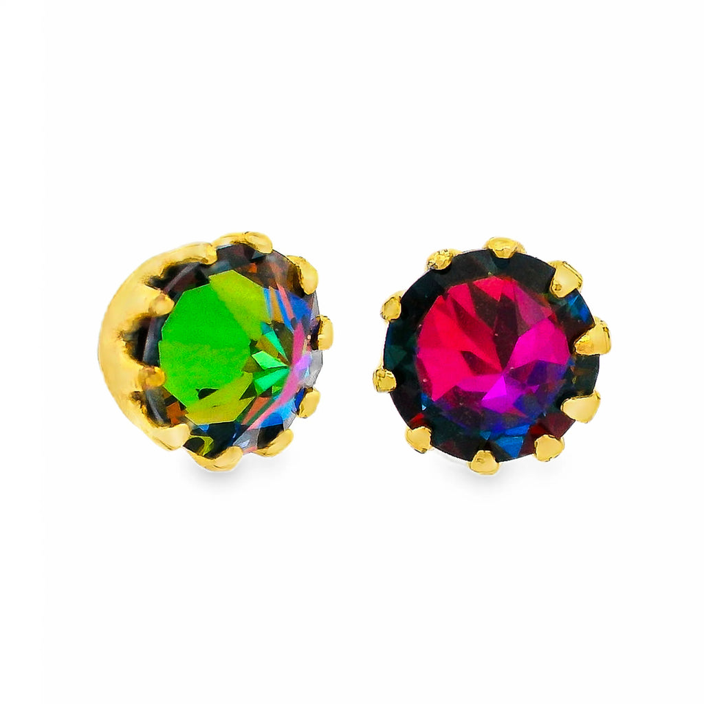 Mini Chrisley Swarovski Stud Earrings - Volcano