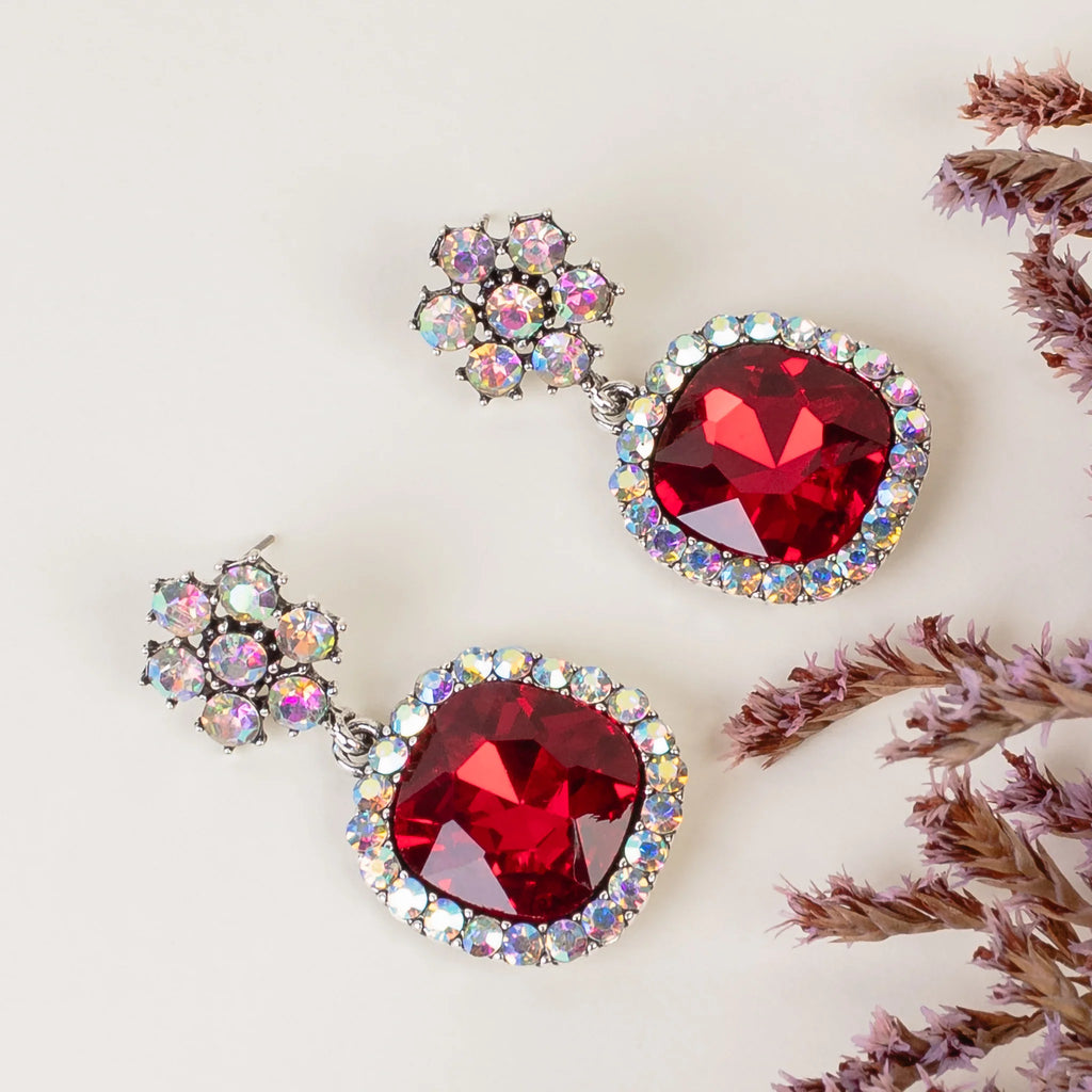 Sincerely Ruby Crystal Earrings